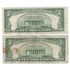 Image 2 : 1953 $5 Silver Certificate Currency Lot of 2