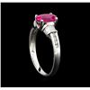 Image 4 : 1.18ct Pink Tourmaline and Diamond Ring - 14KT White Gold