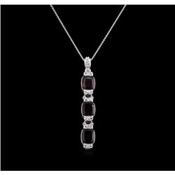 Crayola 10.50ctw Garnet and White Sapphire Pendant With Chain - .925 Silver