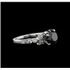 Image 1 : 3.51ctw Black Diamond Ring - 18KT White Gold