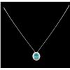 Image 2 : 2.68ct Apatite and Diamond Pendant - 14KT White Gold