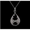 Image 1 : 1.21ctw Diamond Pendant With Chain - 14KT White Gold