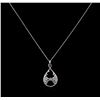 Image 2 : 1.21ctw Diamond Pendant With Chain - 14KT White Gold