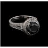 Image 1 : 4.79ctw Black Diamond Ring - 14KT White Gold