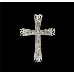 0.05ctw Diamond Cross Pendant - 10KT White Gold