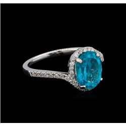 2.95ct Apatite and Diamond Ring - 14KT White Gold