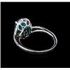 Image 3 : 2.95ct Apatite and Diamond Ring - 14KT White Gold