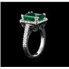 Image 4 : 4.00ct Emerald and Diamond Ring - 14KT White Gold