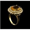 Image 3 : 4.75ct Citrine and Diamond Ring - 14KT Yellow Gold