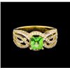 Image 2 : 0.92ct Tsavorite and Diamond Ring - 14KT Yellow Gold