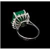 Image 3 : 7.22ct Emerald and Diamond Ring - 14KT White Gold