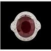 Image 2 : 14KT White Gold 14.49ct Ruby and Diamond Ring