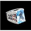 Image 1 : 20.00ct Multi Gemstone and Diamond Ring - 14KT White Gold