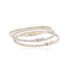 Image 2 : 14KT Three-Tone Gold 2.64ctw Diamond Bangle Bracelets