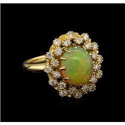 2.65ct Opal and Diamond Ring - 14KT Yellow Gold