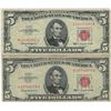 Image 1 : 1963 $5 Red Seal Bill Lot of 2