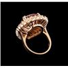 Image 3 : 12.50ct Morganite and Diamond Ring - 14KT Rose Gold