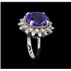 Image 4 : 7.65ct Tanzanite and Diamond Ring - 14KT White Gold