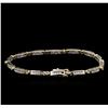 Image 2 : 14KT Two-Tone Gold 0.59ctw Diamond Bracelet