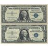 Image 1 : 1957 $1 Star Note Silver Certificate Currency Lot of 2