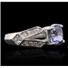 Image 1 : 14KT White Gold 2.15ct Sapphire and Diamond Ring