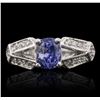 Image 2 : 14KT White Gold 2.15ct Sapphire and Diamond Ring