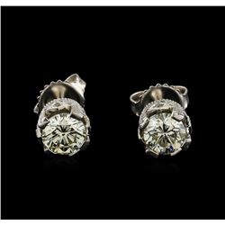 1.50ctw Diamond Solitaire Earrings - 14KT White Gold
