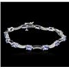 Image 1 : 14KT White Gold 5.15ctw Tanzanite and Diamond Bracelet
