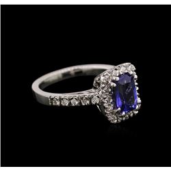 1.58ct Tanzanite and Diamond Ring - 14KT White Gold