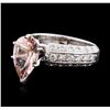 Image 1 : 14KT White Gold 3.00ct Morganite and Diamond Ring
