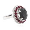 Image 1 : 14KT White Gold 6.45ct Sapphire, Ruby and Diamond Ring