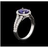 Image 3 : 1.66ct Tanzanite and Diamond Ring - 14KT White Gold