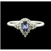 Image 2 : 14KT White Gold 0.35ct Tanzanite and Diamond Ring