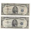 Image 1 : 1953 $5 Silver Certificate Currency Lot of 2