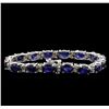 Image 2 : 23.22ctw Blue Sapphire and Diamond Bracelet - 14KT White Gold
