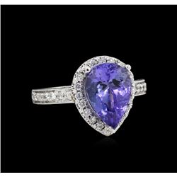 14KT White Gold 2.87ct Tanzanite and Diamond Ring