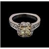 Image 2 : 1.71ctw Light Yellow Diamond Ring - 14KT White Gold