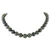 Image 1 : Tahitian Cultured Pearl Necklace With Diamond Clasp