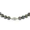 Image 2 : Tahitian Cultured Pearl Necklace With Diamond Clasp