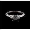Image 2 : 1.38ctw Fancy Black Diamond Ring - 18KT White Gold