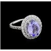 Image 1 : 3.06ct Tanzanite and Diamond Ring - 14KT White Gold