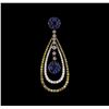 Image 1 : 1.07ctw Sapphire and Diamond Pendant - 18KT White Gold