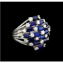 5.00ctw Sapphire and Diamond Ring - 14KT White Gold