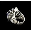 Image 3 : 5.00ctw Sapphire and Diamond Ring - 14KT White Gold