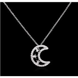 0.42ctw Diamond Pendant With Chain - 14KT White Gold