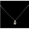 Image 1 : Tahitian Pearl and Diamond Pendant With Chain - 14KT White Gold