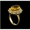 Image 4 : 4.23ct Citrine and Diamond Ring - 14KT Yellow Gold
