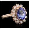 Image 1 : 14KT Rose Gold 4.04ct Tanzanite and Diamond Ring