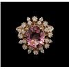 Image 2 : 3.06ct Pink Tourmaline and Diamond Ring - 14KT Rose Gold