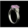 Image 4 : 2.91ct Kunzite and Diamond Ring - 14KT White Gold